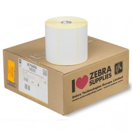 CAJA 12 Zebra. Rollo de etiquetas. Plástico. 102mm. 102x76mm. blanco