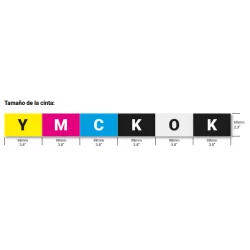 Ribbon color + negro YMCKO-K 200 imp MC110, 210, 310 Diamond