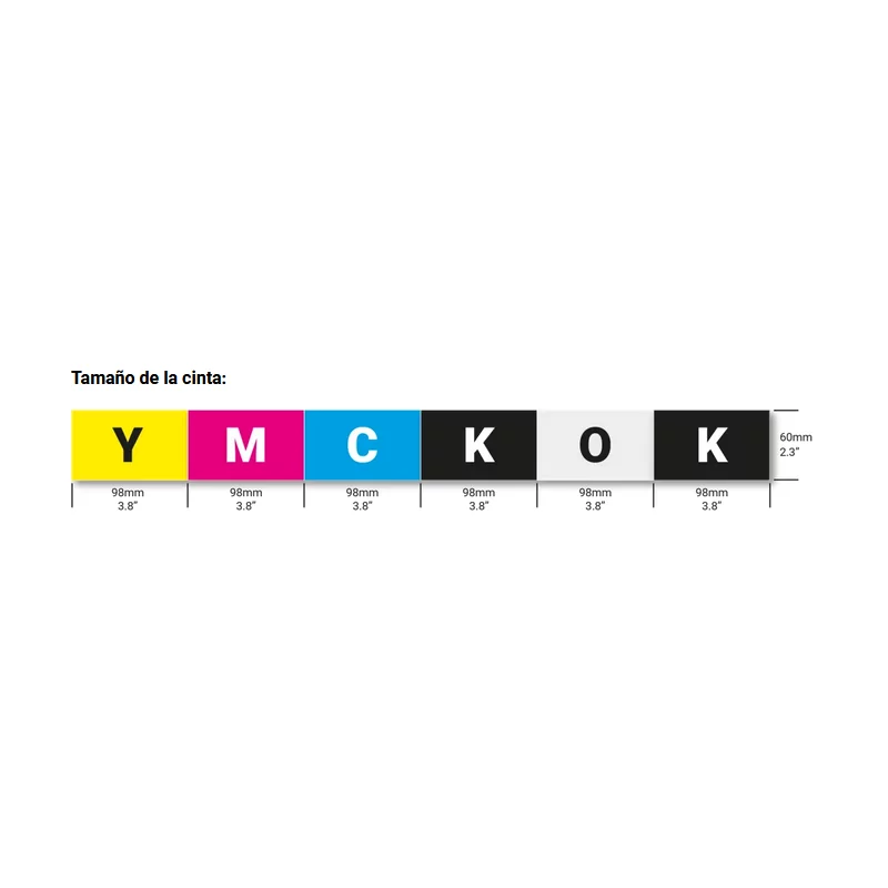 Ribbon color + negro YMCKO-K 200 imp MC110, 210, 310 Diamond
