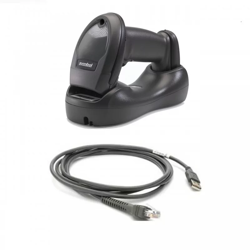 Zebra LI4278 lector de códigos 1D Bluetooth con base y cable USB