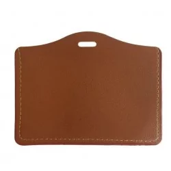 PORTA TARJETAS DE PIEL MARRÓN HORIZONTAL PARA TARJETA 86X54MM PK 100 UDS