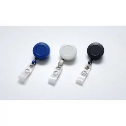 YOYÓ EXTENSIBLE BLANCO CON PINZA ROTATIVA DE COCODRILO EN LA PARTE TRASERA PK 100 UDS