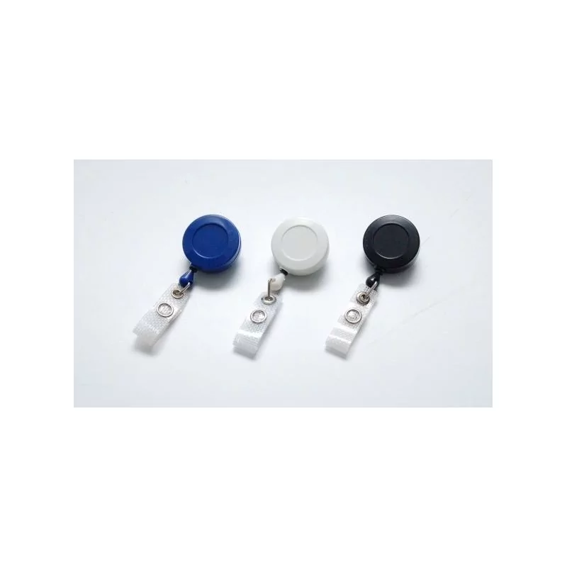 YOYÓ EXTENSIBLE BLANCO CON PINZA ROTATIVA DE COCODRILO EN LA PARTE TRASERA PK 100 UDS