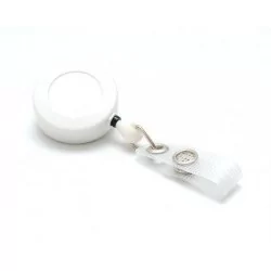 YOYÓ EXTENSIBLE BLANCO CON PINZA ROTATIVA DE COCODRILO EN LA PARTE TRASERA PK 100 UDS