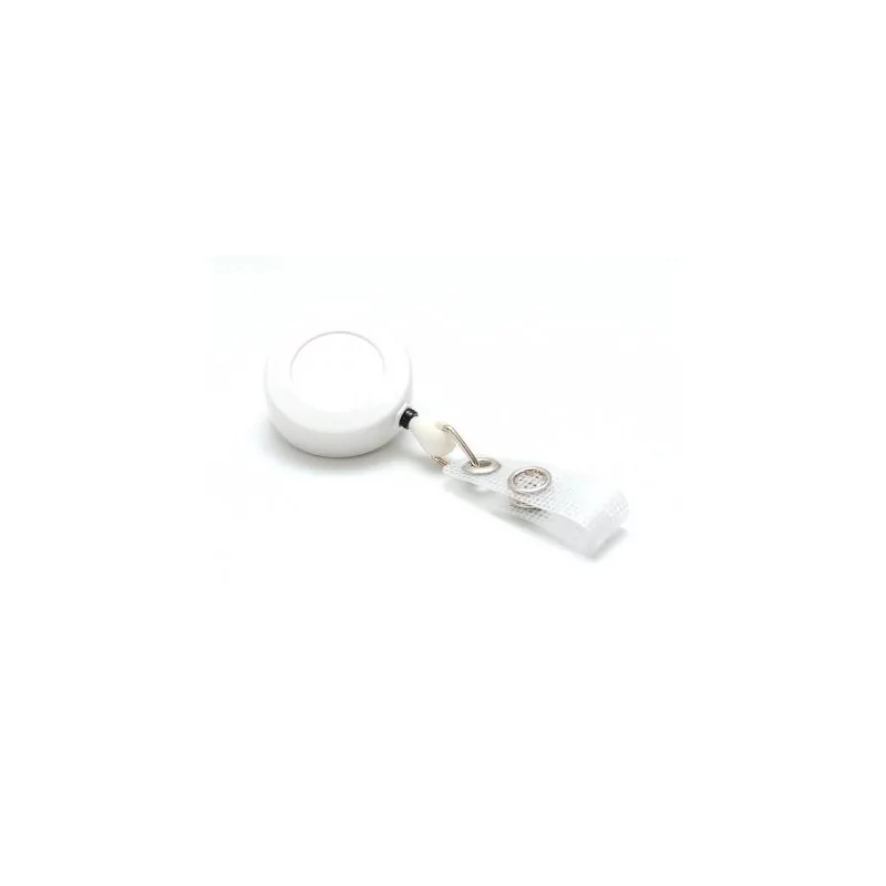 YOYÓ EXTENSIBLE BLANCO CON PINZA ROTATIVA DE COCODRILO EN LA PARTE TRASERA PK 100 UDS
