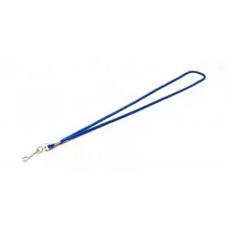 LANYARD REDONDO AZUL CON MOSQUETÓN GIRATORIO METÁLICO PK 100 UDS