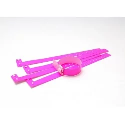 BRAZALETE DE VINILO BRILLO COLOR ROSA TIPO \"L\" PK 100 UDS