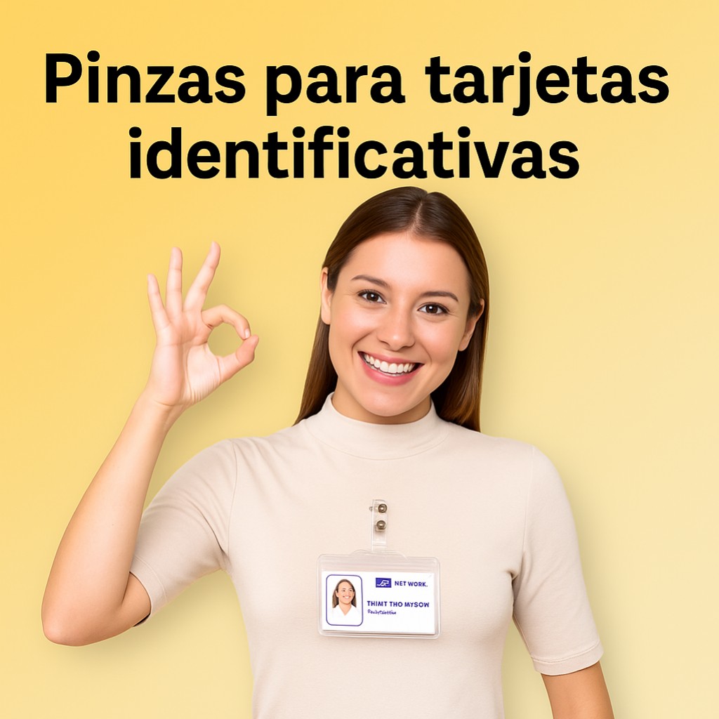 Pinzas para tarjetas identificativas: discretas, prácticas y seguras